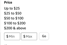 Amazon Price Filter